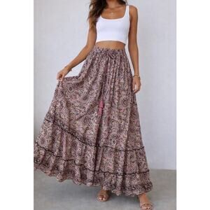 Boho Paisley Maxi Skirt